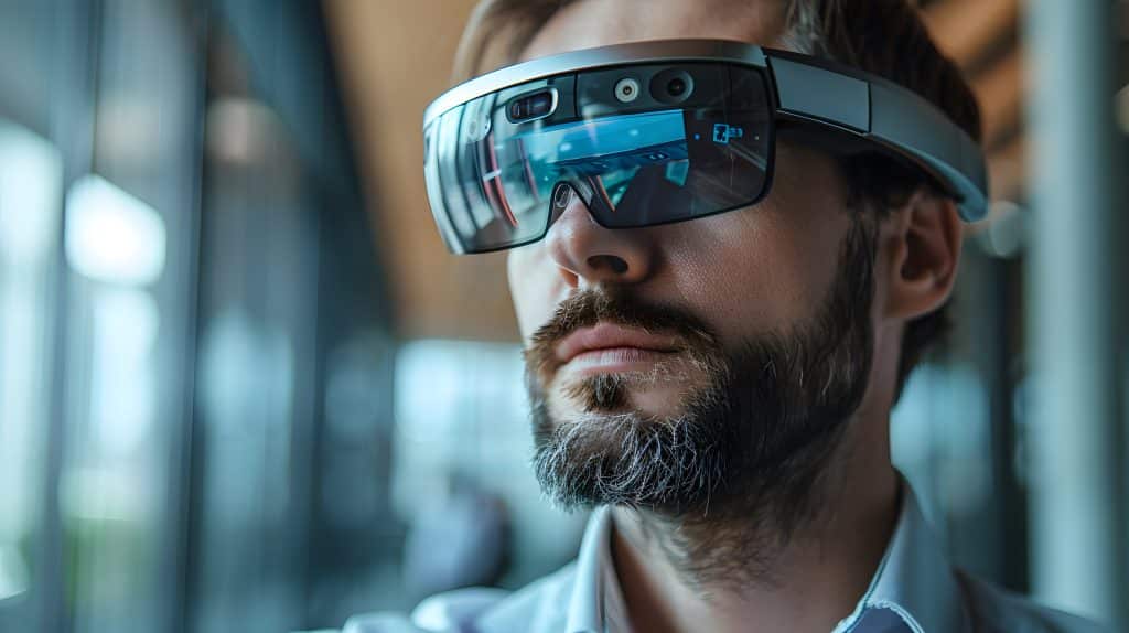 Man wearing AR Glasses