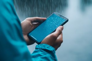 Smartphone in the rain