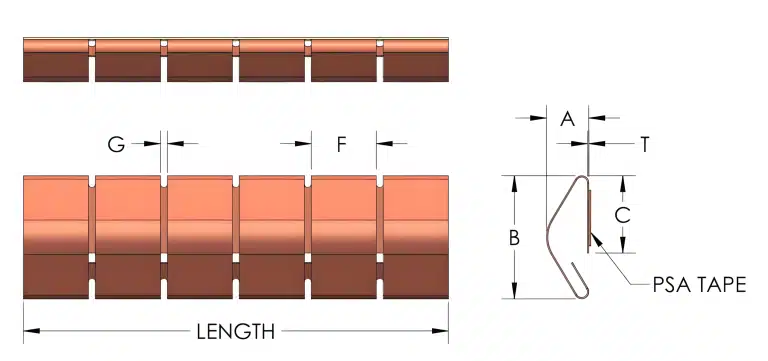 Adhesive Mount Fingerstock Gasket